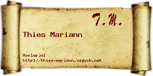 Thies Mariann névjegykártya